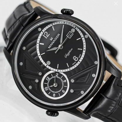 Manager Watches • Dual Time • Stainless Steel • 44mm Quartz • 5ATM Saphire