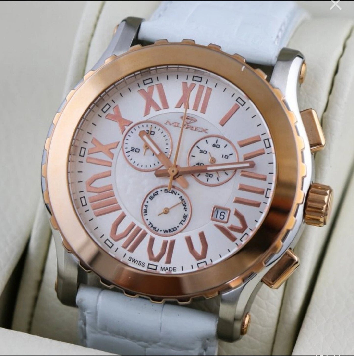Murex Swiss 45mm Chronograph Quartz Watch Date SubDay 3ATM ISC914