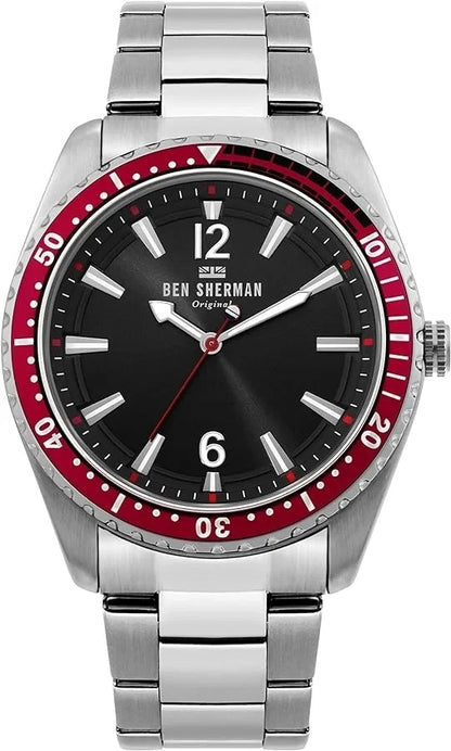 Ben Sherman Men Watch • Ronnie Diver • 45mm • Quartz • 3ATM • WB037ESM