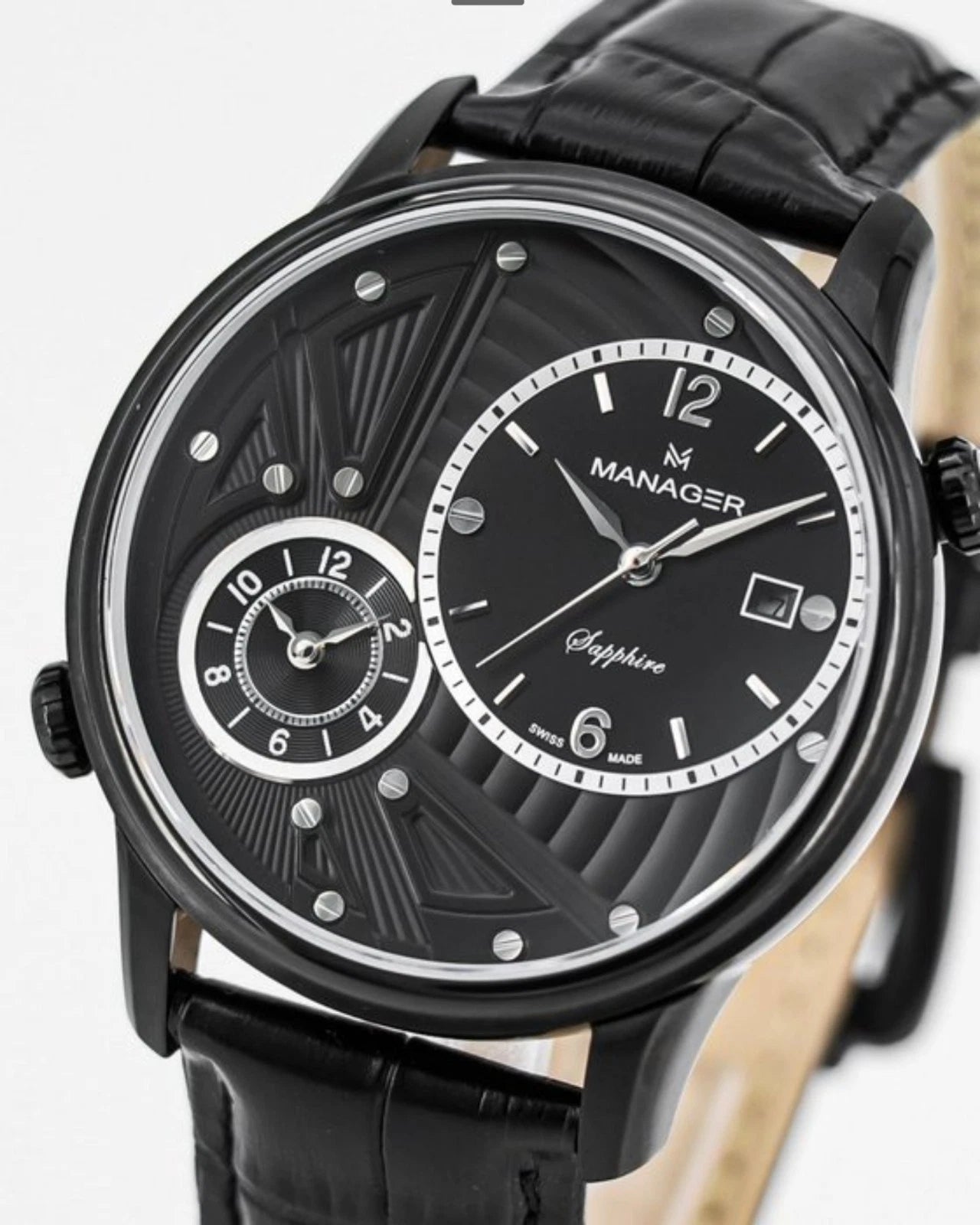 Manager Watches • Dual Time • Stainless Steel • 44mm Quartz • 5ATM Saphire