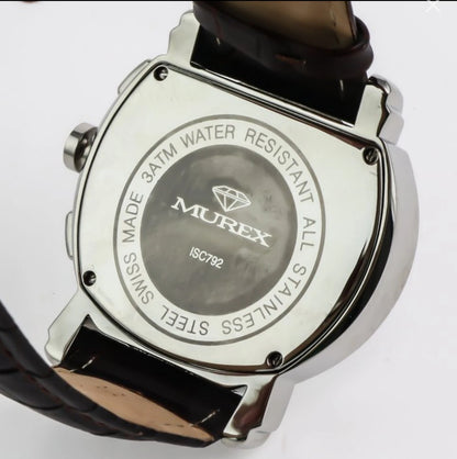 MUREX 42x52mm Swiss Chronograph Stainless Steel Quartz Watch 3ATM ISC792