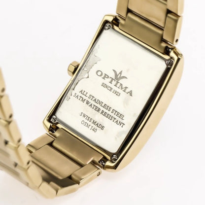 Optima Swiss Watch PVD Gold & Stainless Steel Quartz 30mm OSM140 3ATM