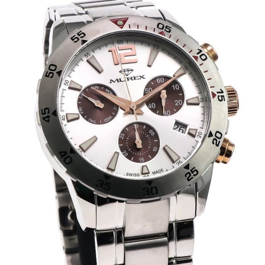 Murex Swiss Chronograph Watch 49mm Stainless Steel & PVD Rose Gold Quartz MUC594