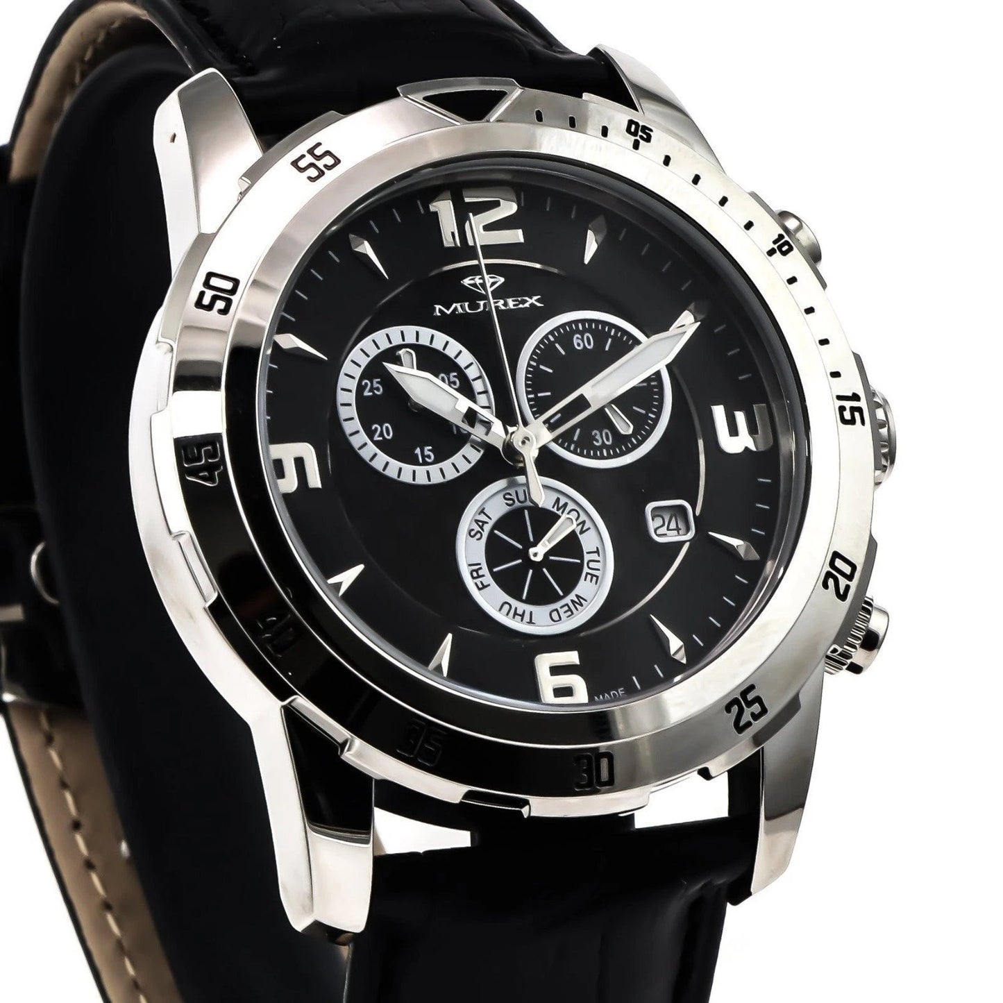 Murex Swiss 45mm Chronograph Watch Stainless Steel Quartz 5 ATM MUC508
