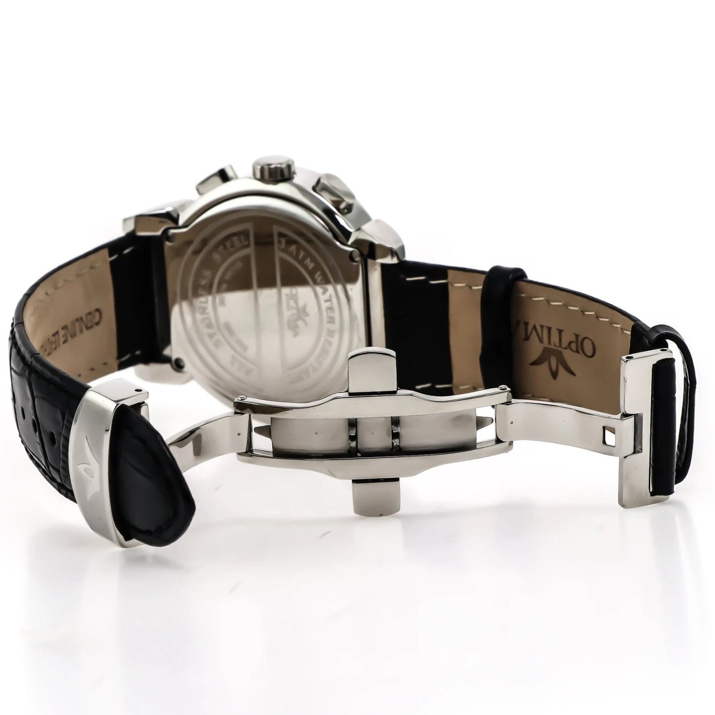 Optima Swiss Chronograph Watch Mens 45.9mm Stainless Steel Quartz 3ATM OSC233