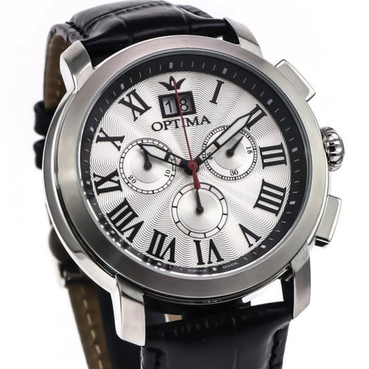 Optima Swiss Chronograph Watch 46mm Stainless Steel Quartz 3ATM OSC392