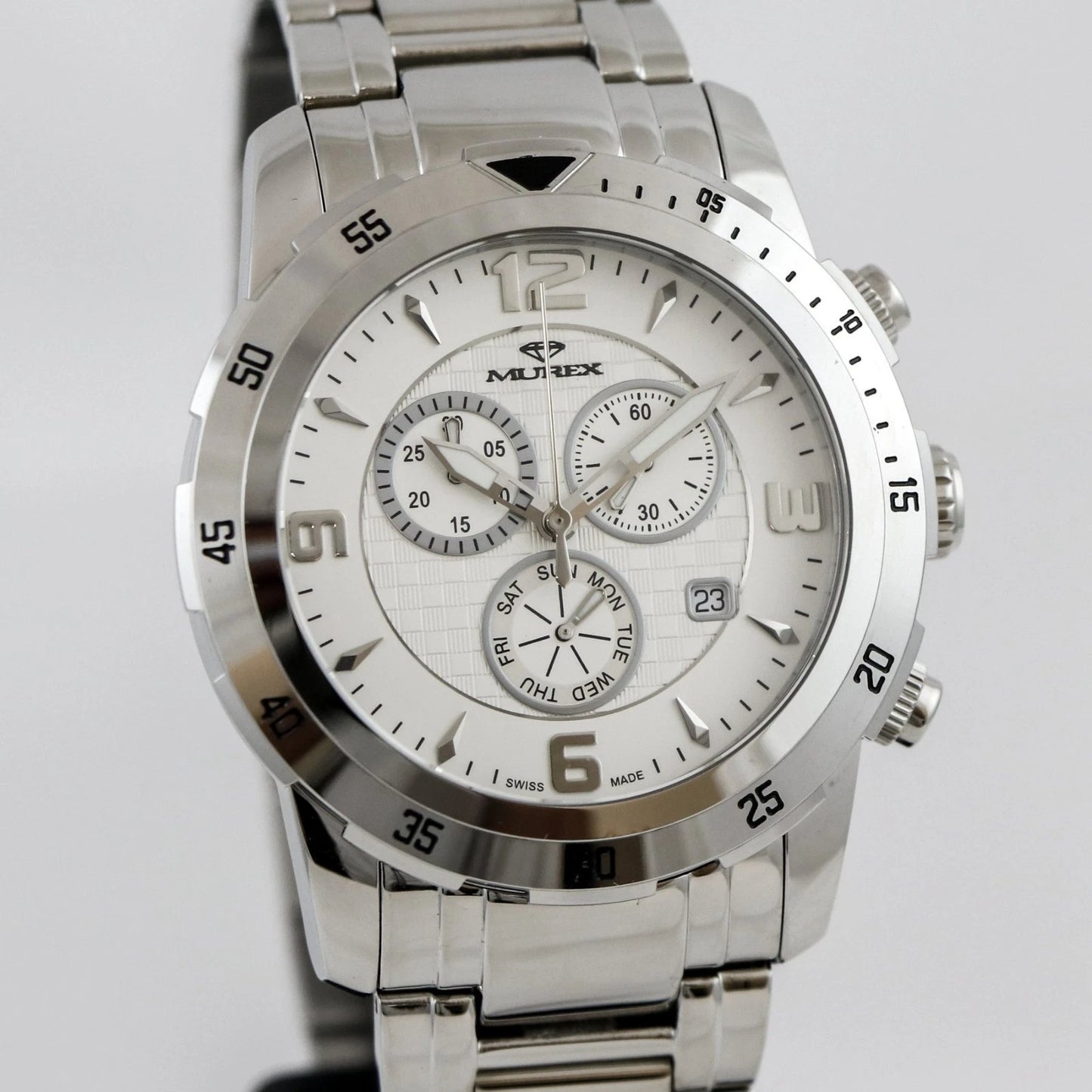 Murex Swiss 45mm Chronograph Watch Stainless Steel Quartz 5 ATM MUC508