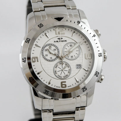 Murex Swiss 45mm Chronograph Watch Stainless Steel Quartz 5 ATM MUC508