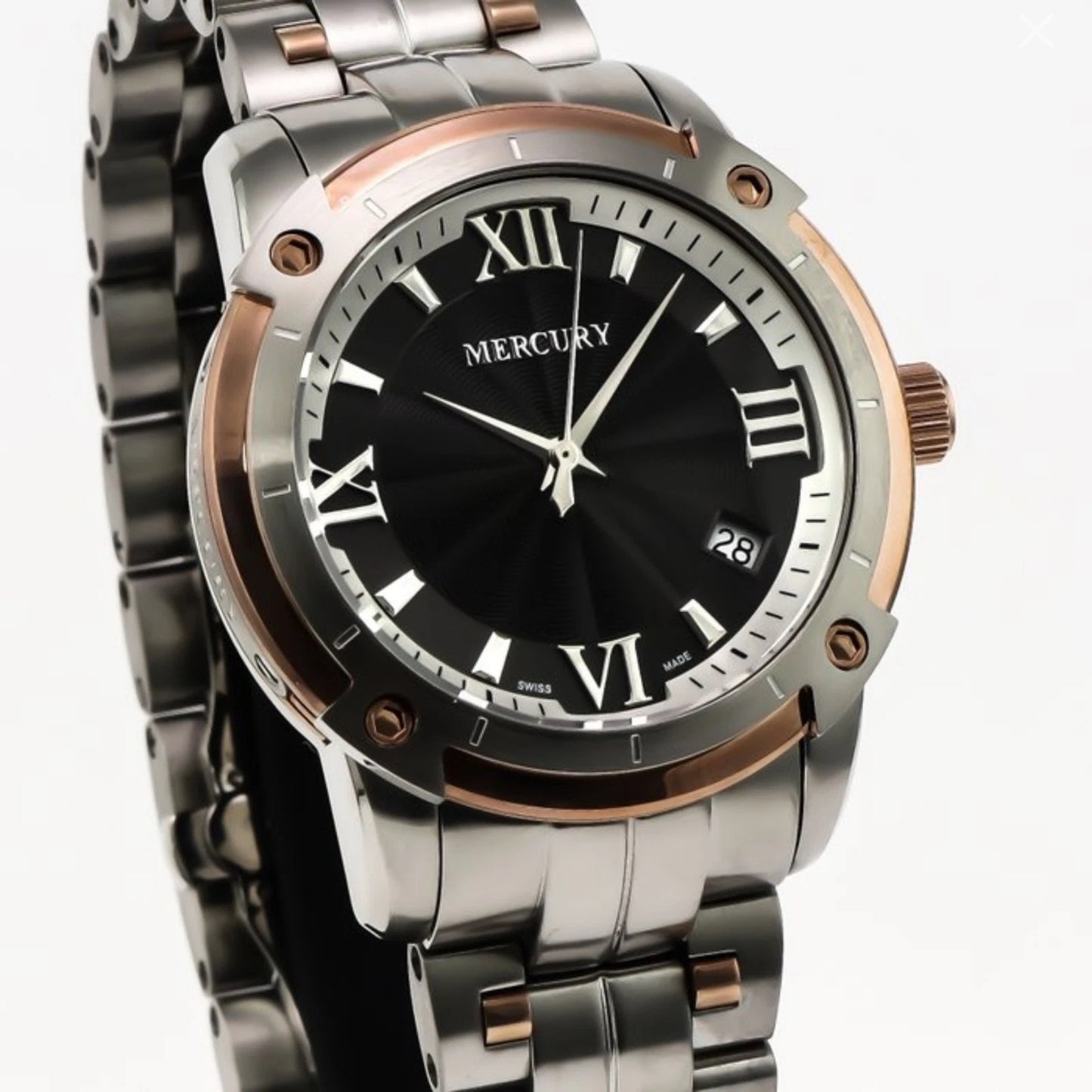 Mercury Swiss 39mm Stainless Steel & Rose Gold Quartz Watch 10ATM ME10240