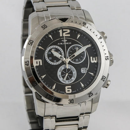 Murex Swiss 45mm Chronograph Watch Stainless Steel Quartz 5 ATM• MUC508