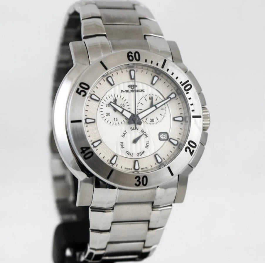 Murex • Swiss Chronograph Watch • Stainless Steel Quartz MUC578 • Date SubDay