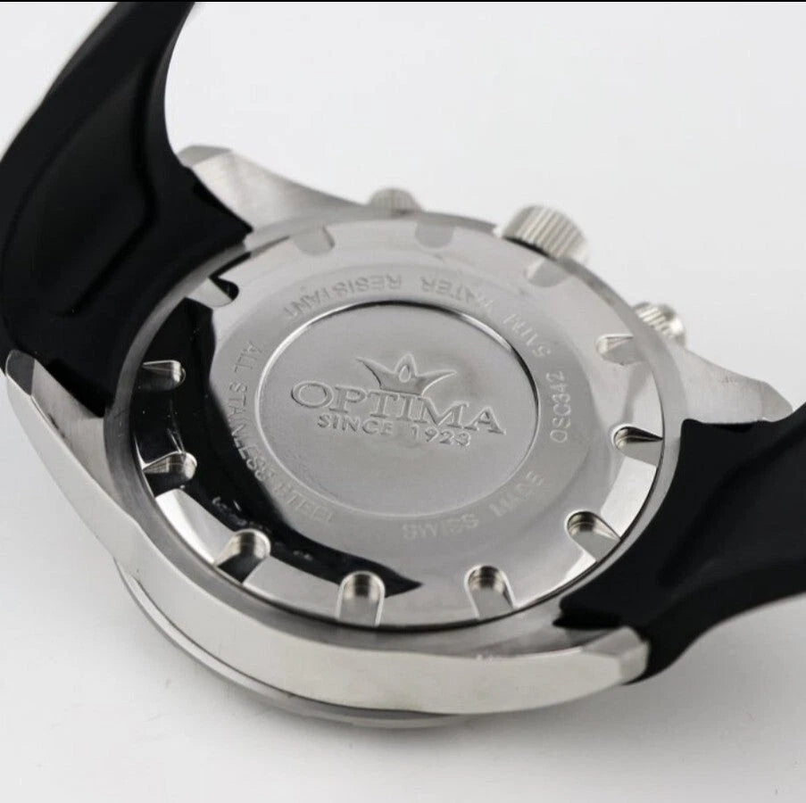 Optima • Swiss Chronograph Watch • Stainless Steel • 47mm Quartz • OSC342 • 5ATM