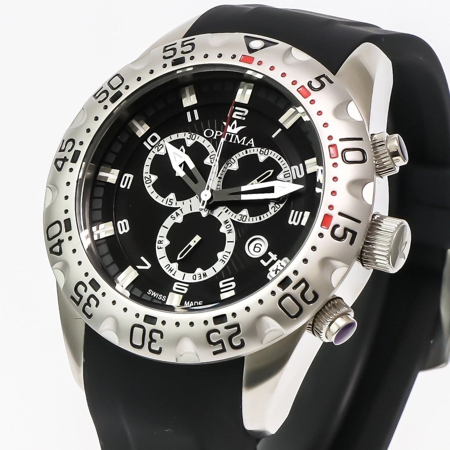 Optima • Swiss Chrono Watch • Stainless Steel • 45.36mm • Quartz • 5ATM • OSC339