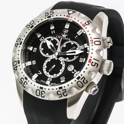 Optima • Swiss Chrono Watch • Stainless Steel • 45.36mm • Quartz • 5ATM • OSC339